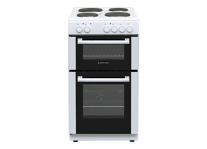 White Knight WK-ATTC50W Electric Cooker with Solid Hotplate - Twin Cavity - White