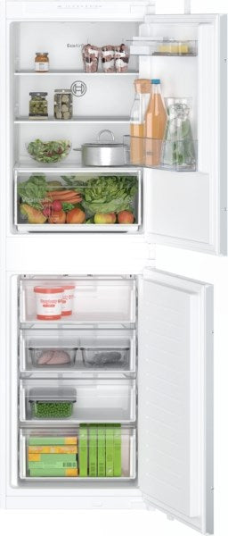 KIN85NSF0G, Built-in fridge-freezer with freezer at bottom