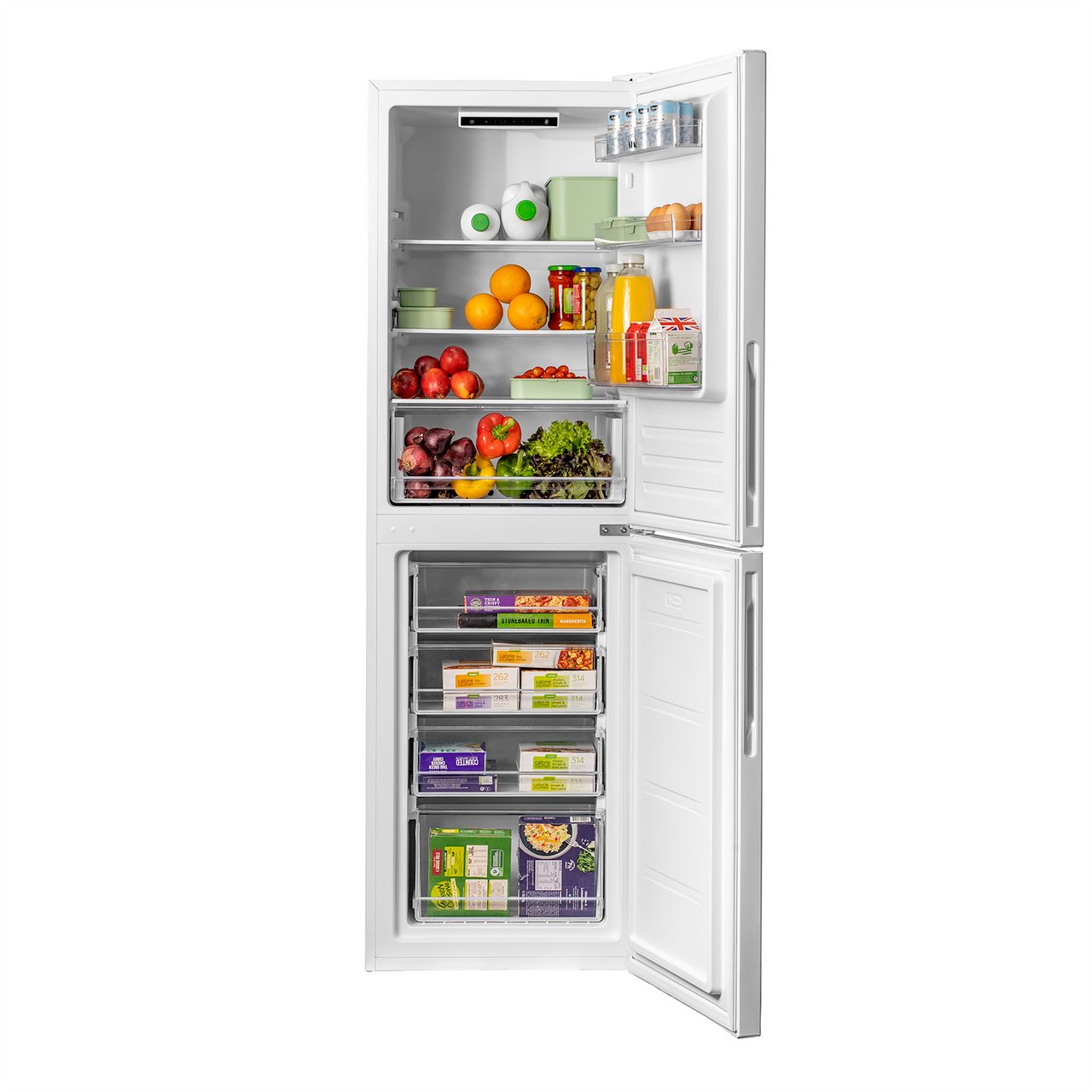 SIA Freestanding Combi Fridge Freezer in White, 246L, Energy Class E