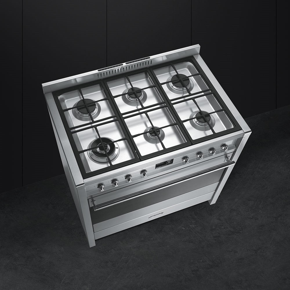 A1-9 CUC 6F 3V INOX freestanding cooker, 90x60cm, stainless steel