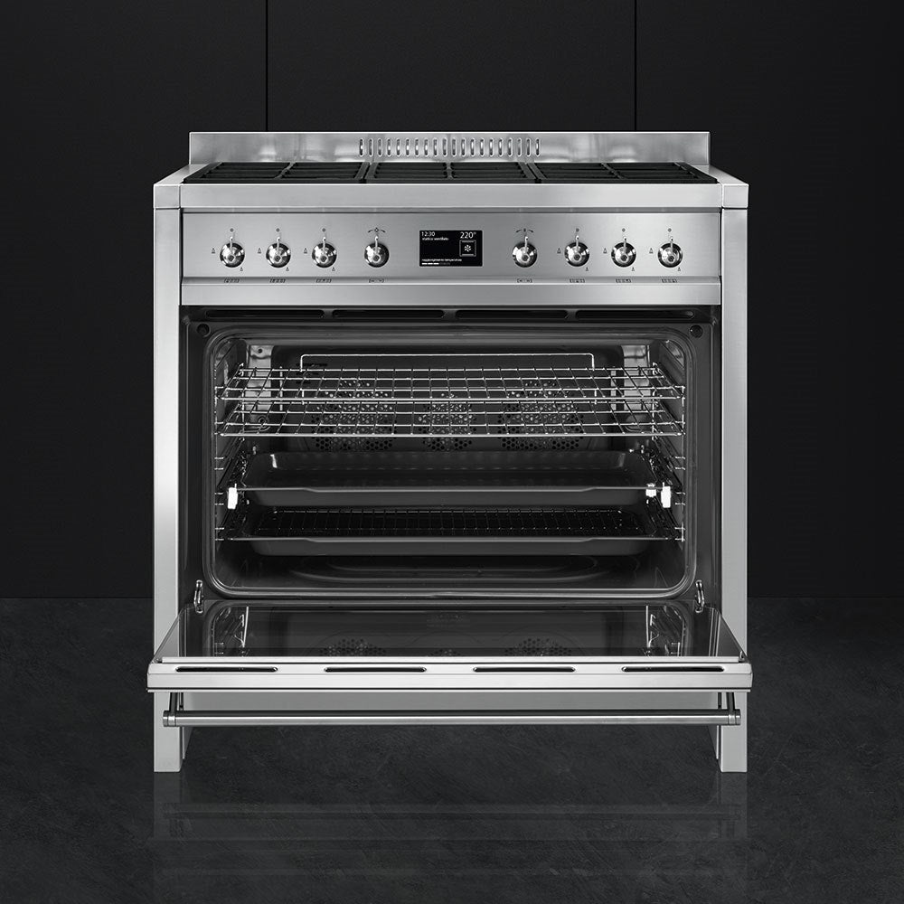 A1-9 CUC 6F 3V INOX freestanding cooker, 90x60cm, stainless steel