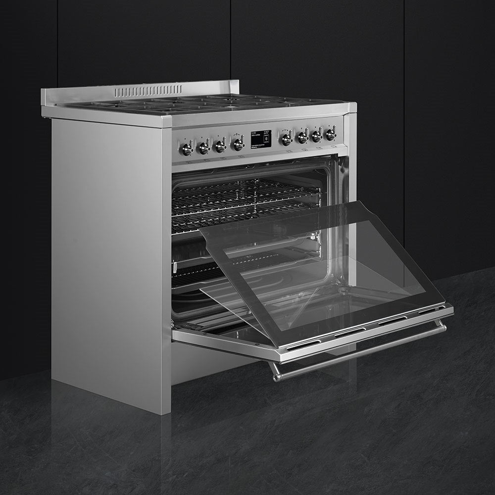 A1-9 CUC 6F 3V INOX freestanding cooker, 90x60cm, stainless steel