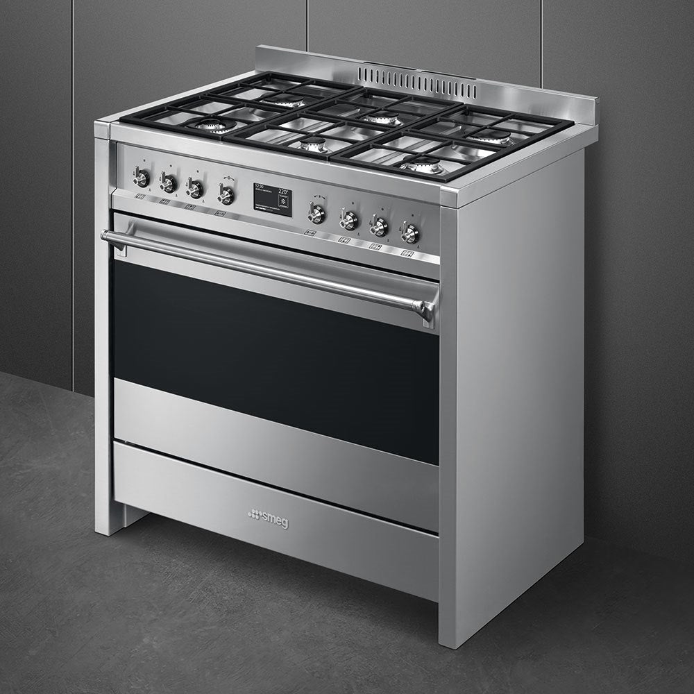 A1-9 CUC 6F 3V INOX freestanding cooker, 90x60cm, stainless steel