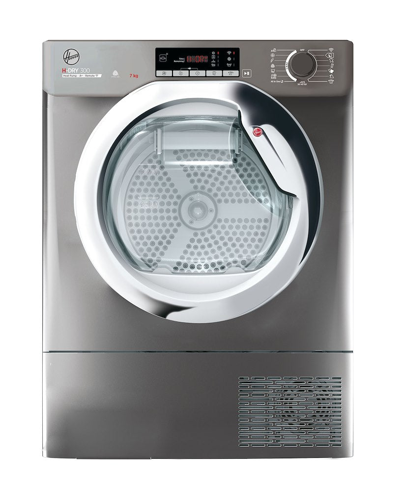 Hoover BATD H7A1TCER-80 H-DRY 300 PRO Integrated 7kg Heat Pump Tumble Dryer - A+ Energy Rated - Anthracite
