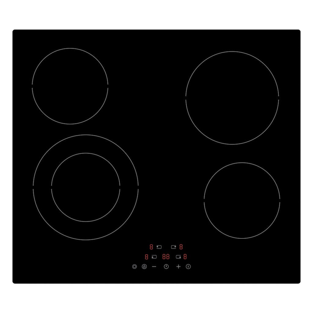 Statesman 60cm 4 Zone Ceramic Hob - Black
