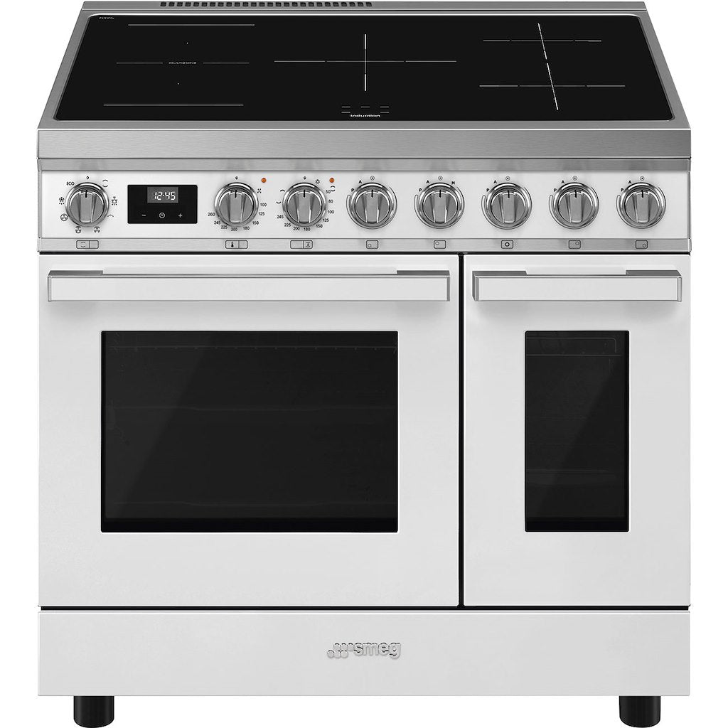 Portofino cooker with induction hobs, 90cm, white