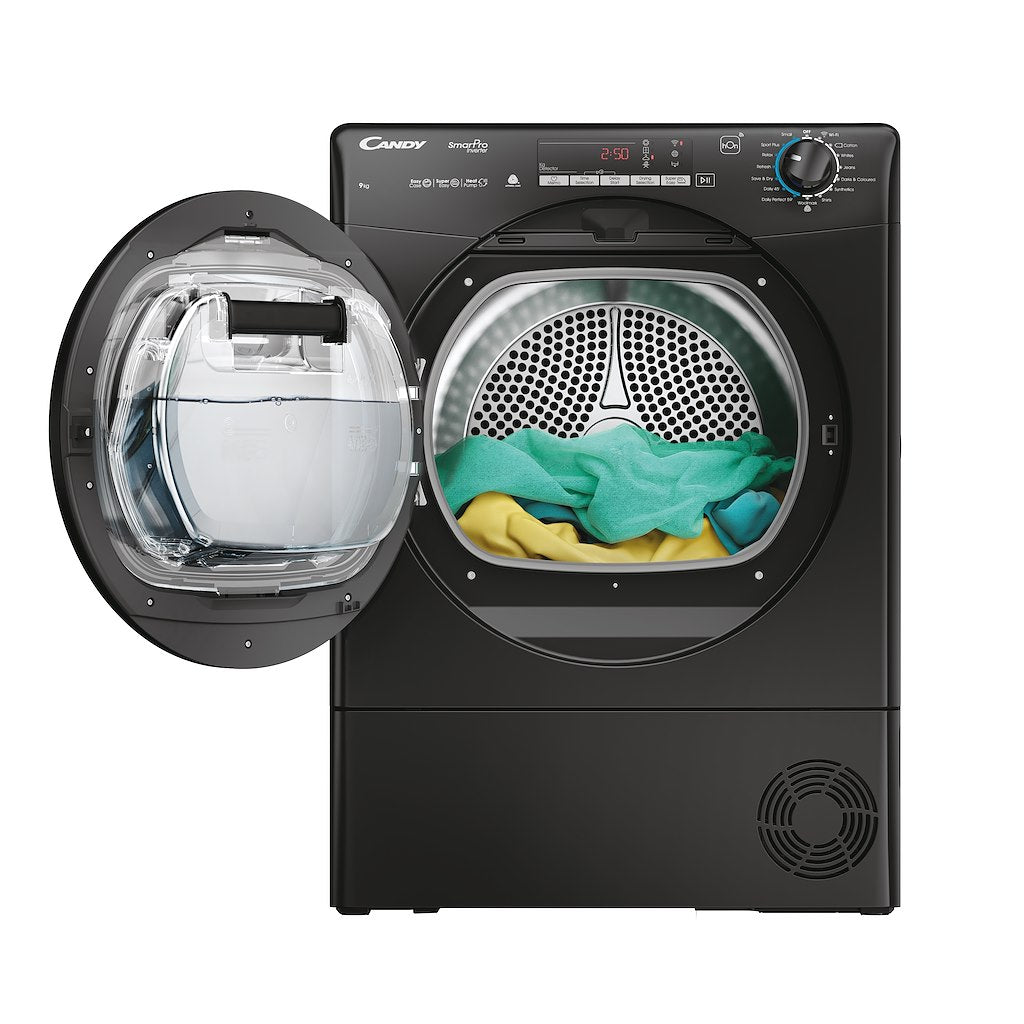 Candy CROEH9A3TBEB80/N Smart Pro 9kg Inverter Heat Pump Tumble Dryer - A+++ Energy Rated - Black