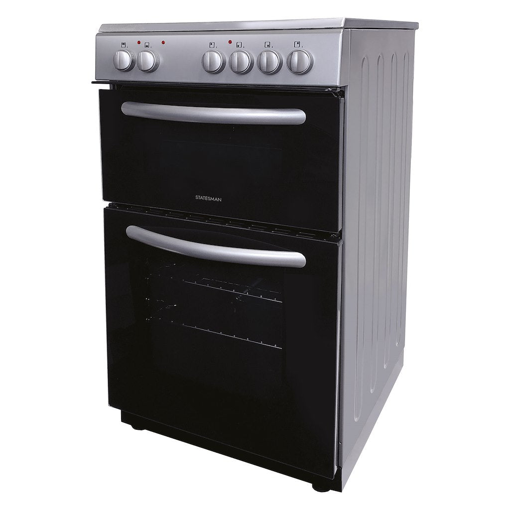 50cm Double Oven Electric Ceramic Cooker Silver