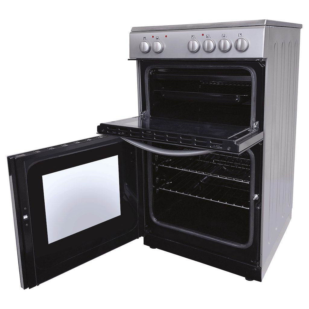 50cm Double Oven Electric Ceramic Cooker Silver