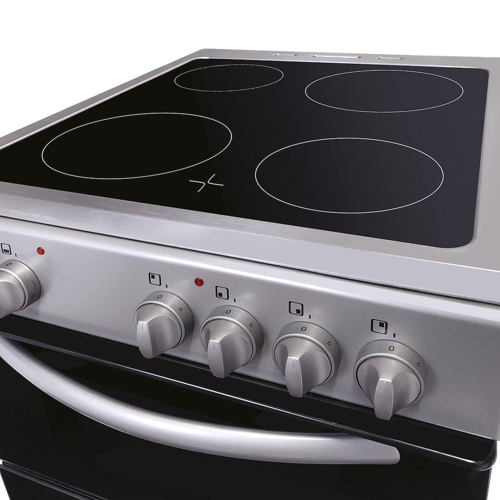 50cm Double Oven Electric Ceramic Cooker Silver