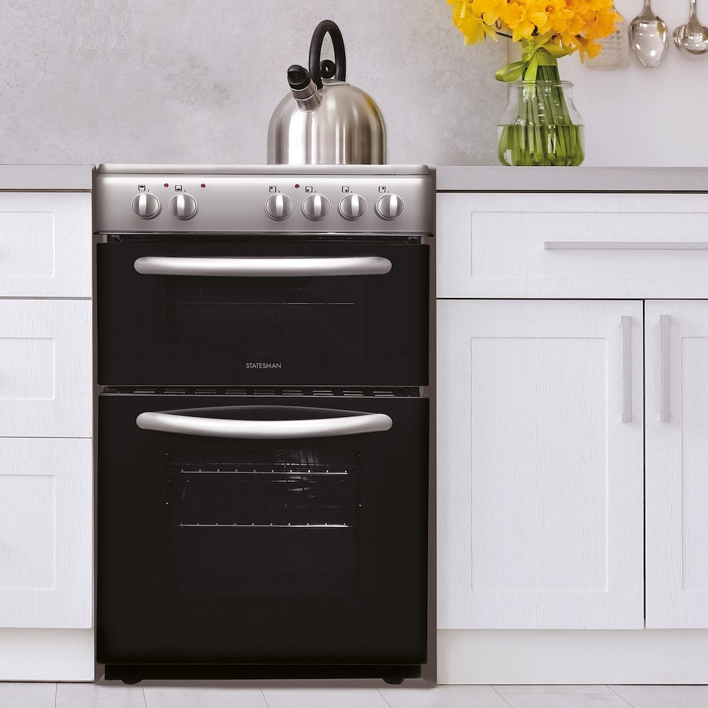 50cm Double Oven Electric Ceramic Cooker Silver