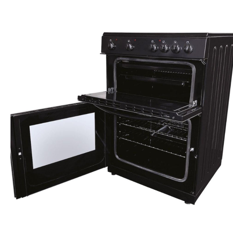 60cm Double Oven Electric Ceramic Cooker Black