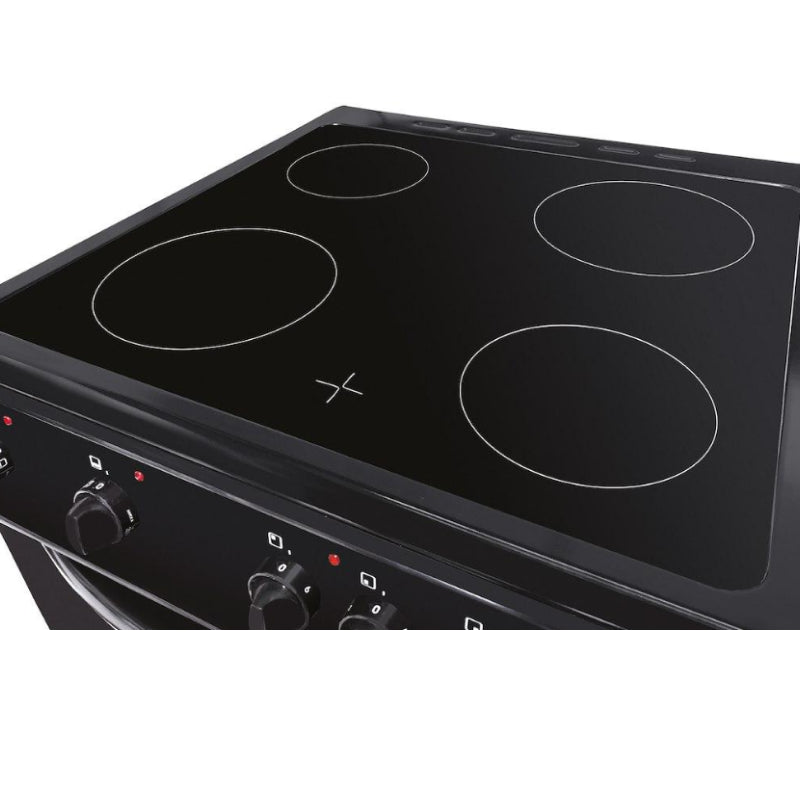 60cm Double Oven Electric Ceramic Cooker Black