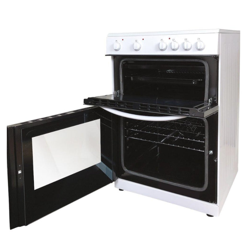 60cm Double Oven Electric Ceramic Cooker White
