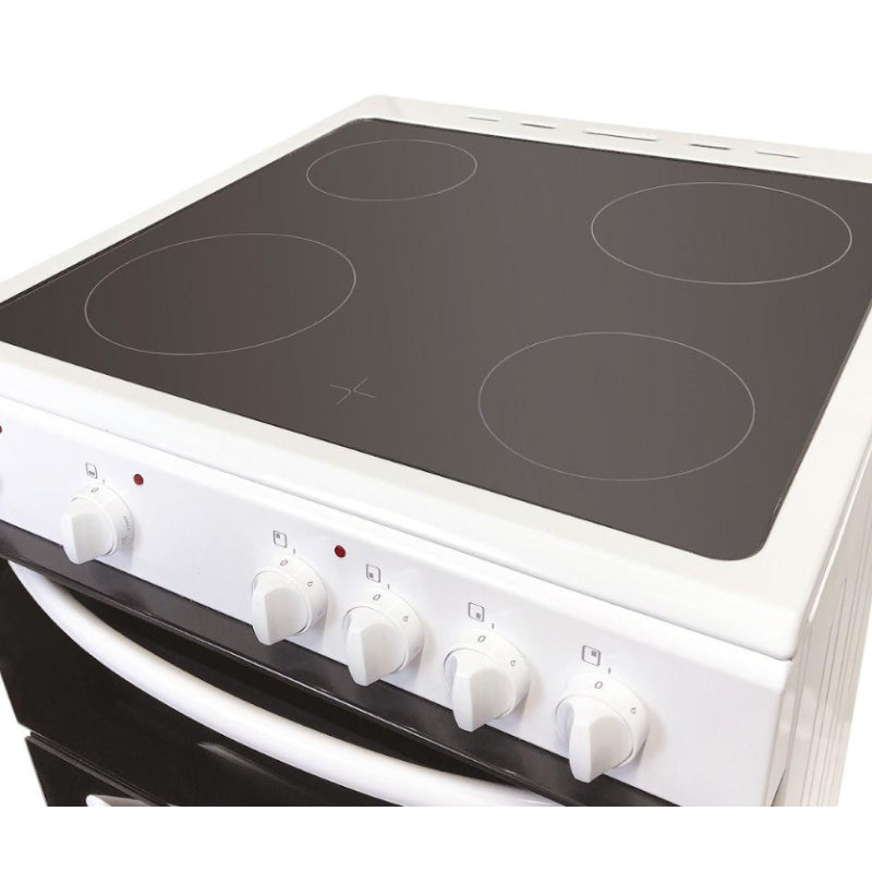 60cm Double Oven Electric Ceramic Cooker White