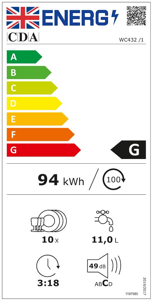 45cm Integrated Slimline Dishwasher