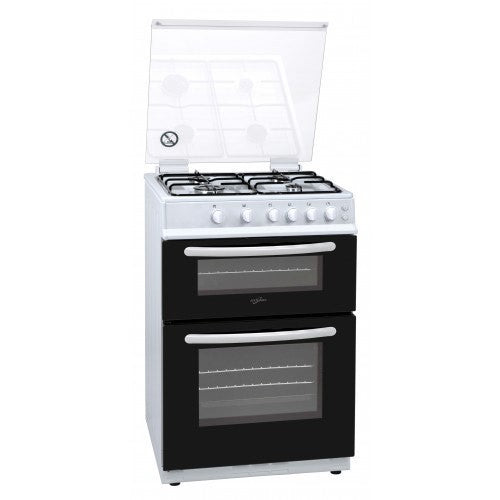 Nova 60cm Double Oven Gas Lidded Cooker White