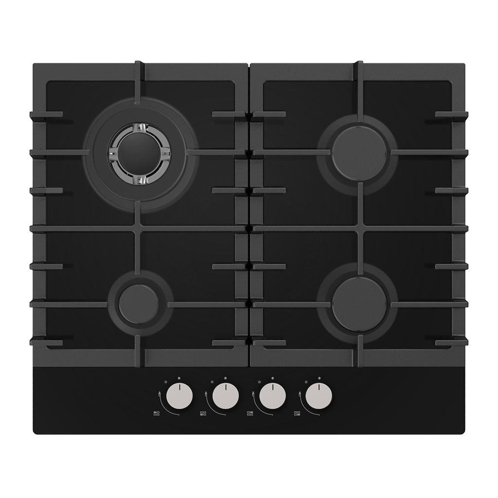 Statesman GH160GB 60cm 4-Zone Gas Hob - Black Glass