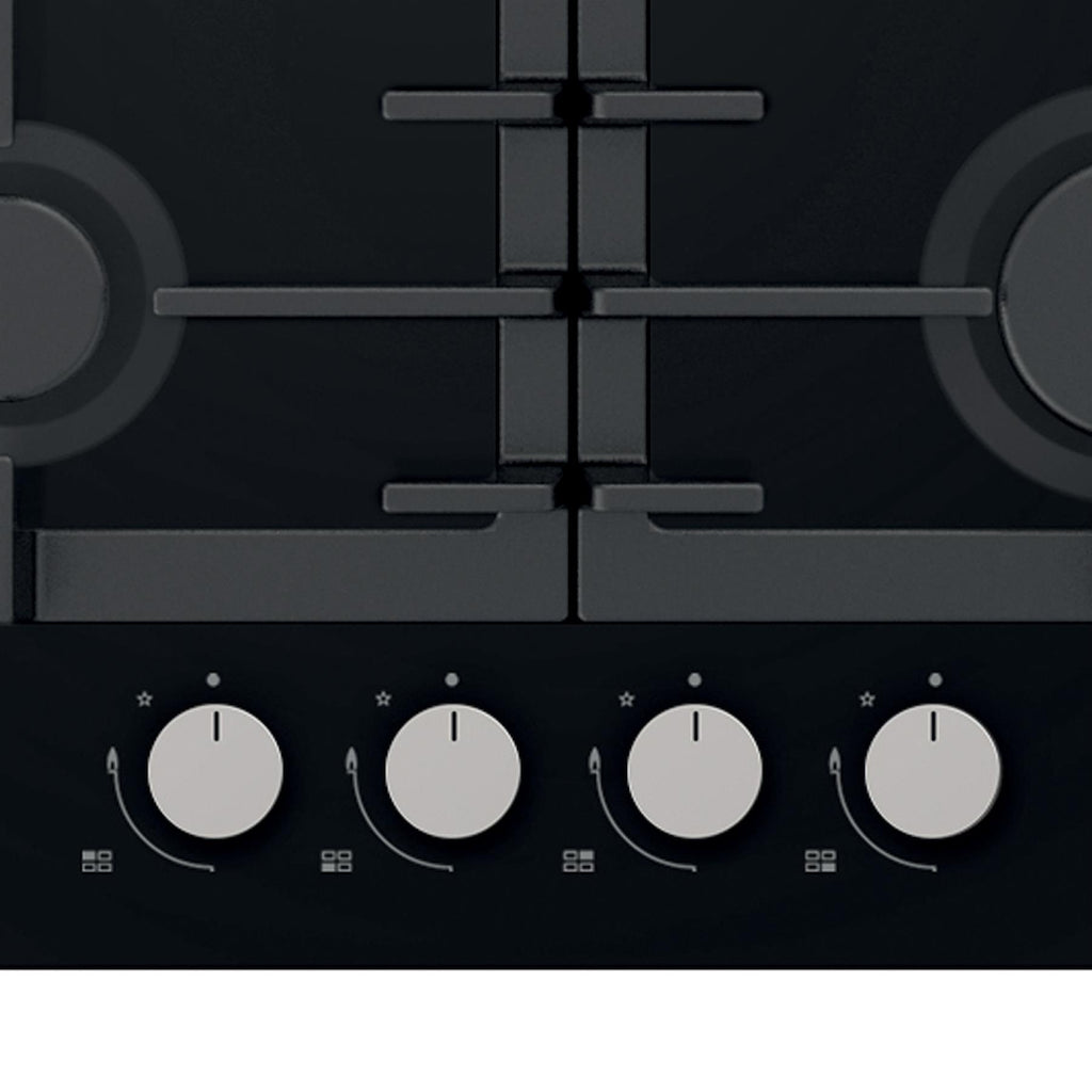 Statesman GH160GB 60cm 4-Zone Gas Hob - Black Glass