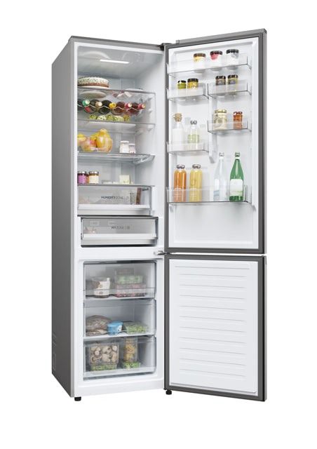 Haier HDPW5620ANPD Fridge Freezer - Platinum Inox - A Rated