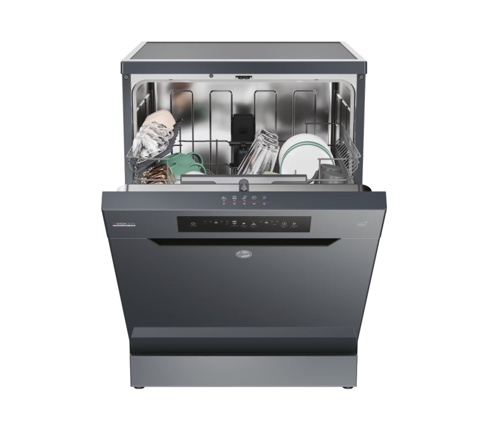 Hoover H-Dish 300 HF 4C7L0A-80 Freestanding 14 Place Setting Dishwasher - Graphite