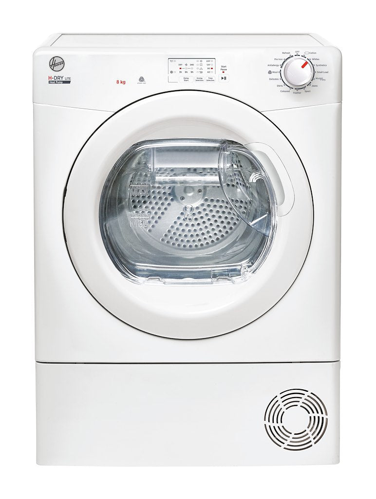 Hoover HLE H8A1LE-80 H-Dry 300 Heat Pump Tumble Dryer with Aquavision - A+ Energy Rated - White