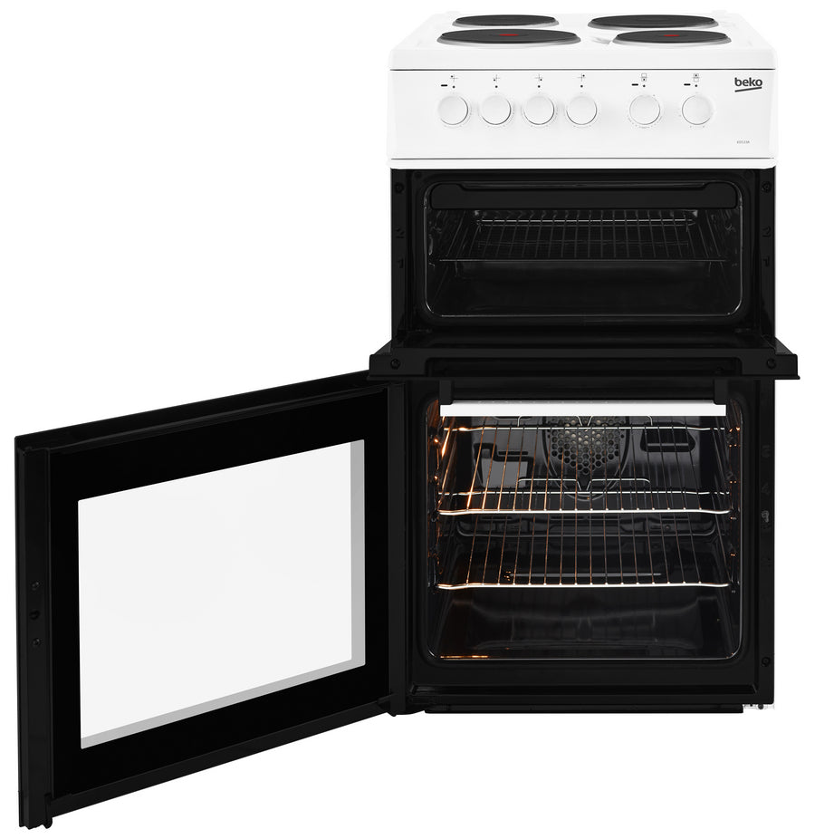 Beko KD533AW 50cm Twin Cavity Electric Cooker - White