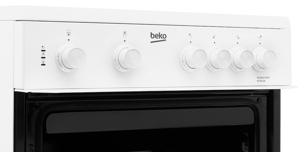 Beko KTC611W 60cm Twin Cavity Electric Cooker - White