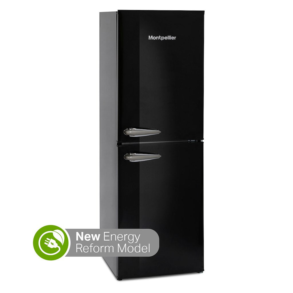Montpellier MAB145K Retro Fridge Freezer in Black