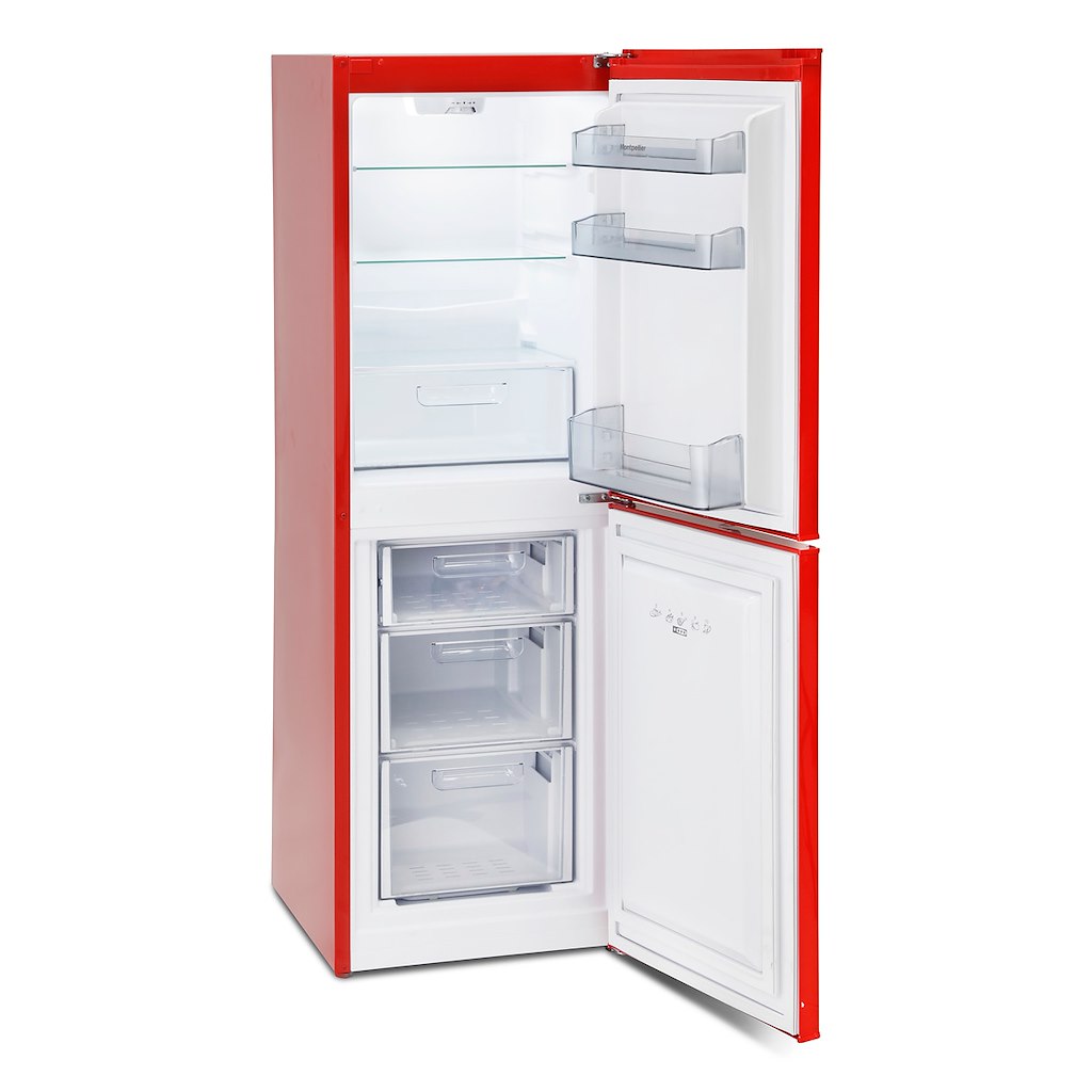 Montpellier MAB145R Retro Fridge Freezer in Red