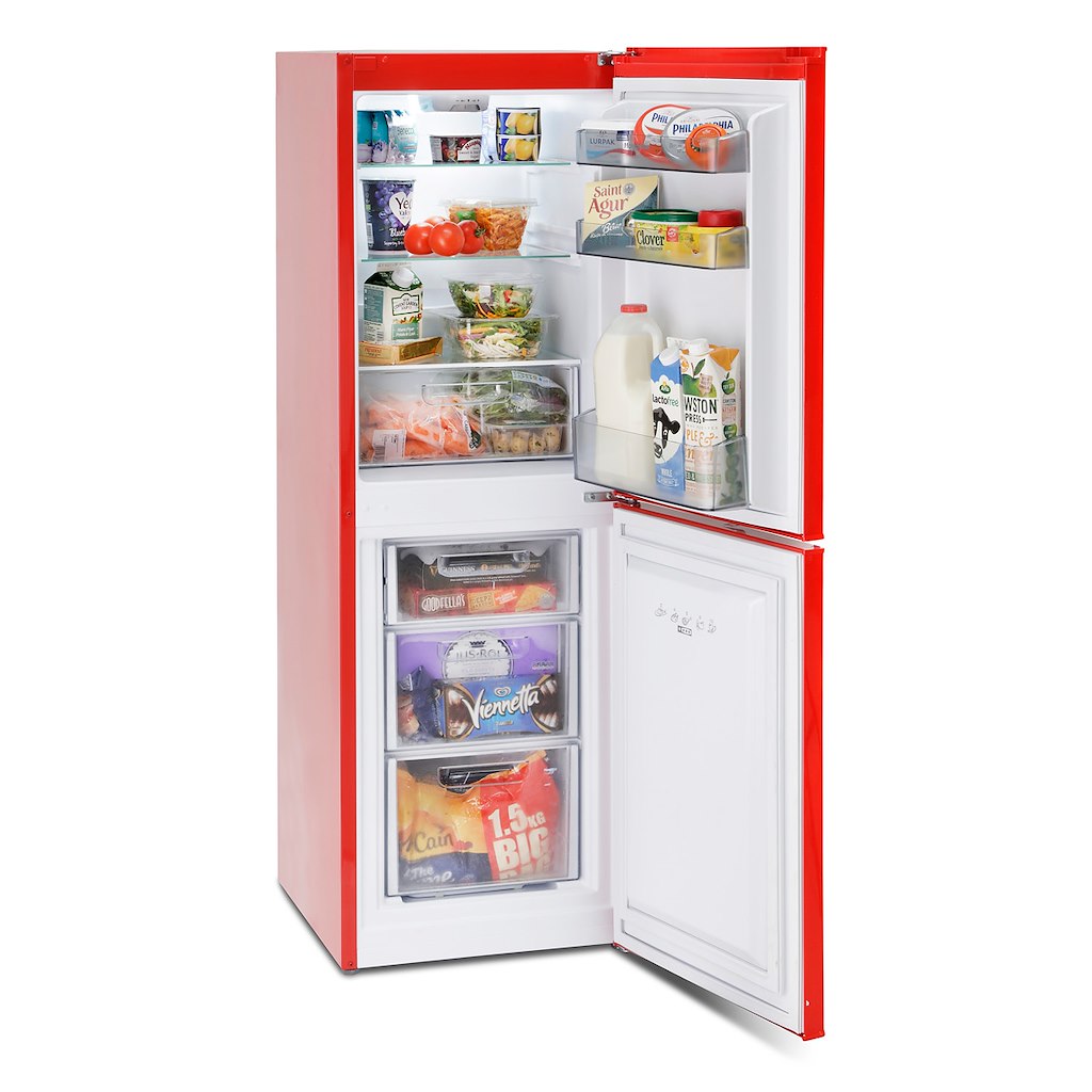 Montpellier MAB145R Retro Fridge Freezer in Red