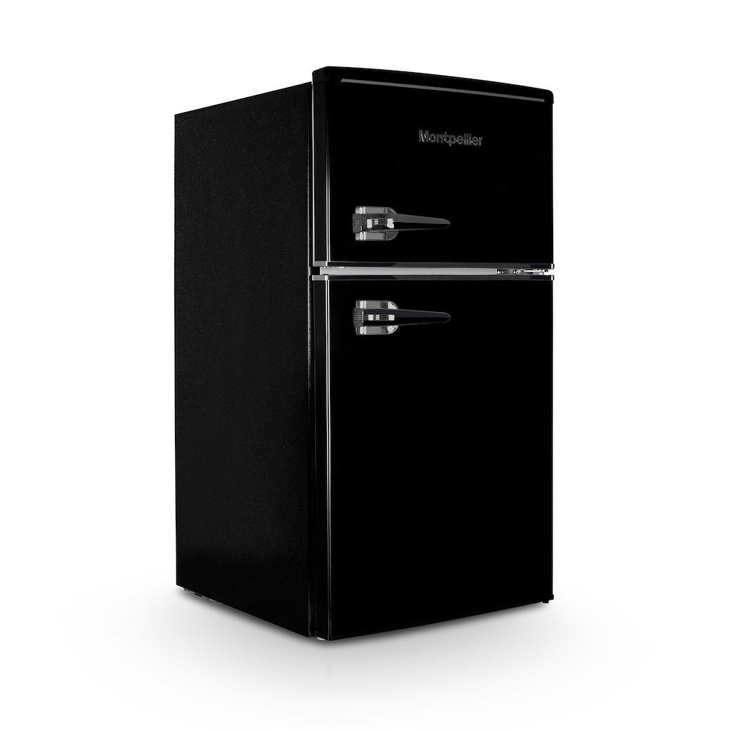 Montpellier MAB2035EK Retro Undercounter Fridge Freezer In Black