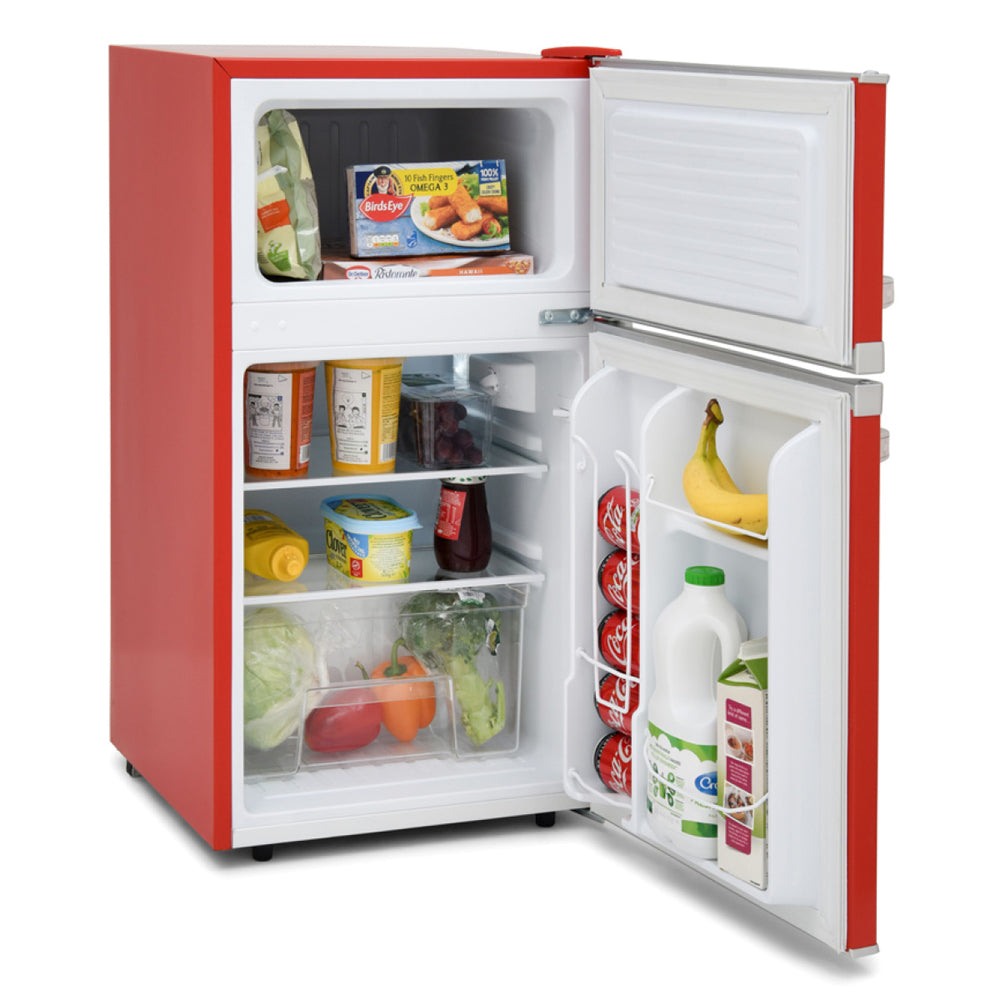 Montpellier MAB2035R Undercounter Retro Fridge Freezer in Red