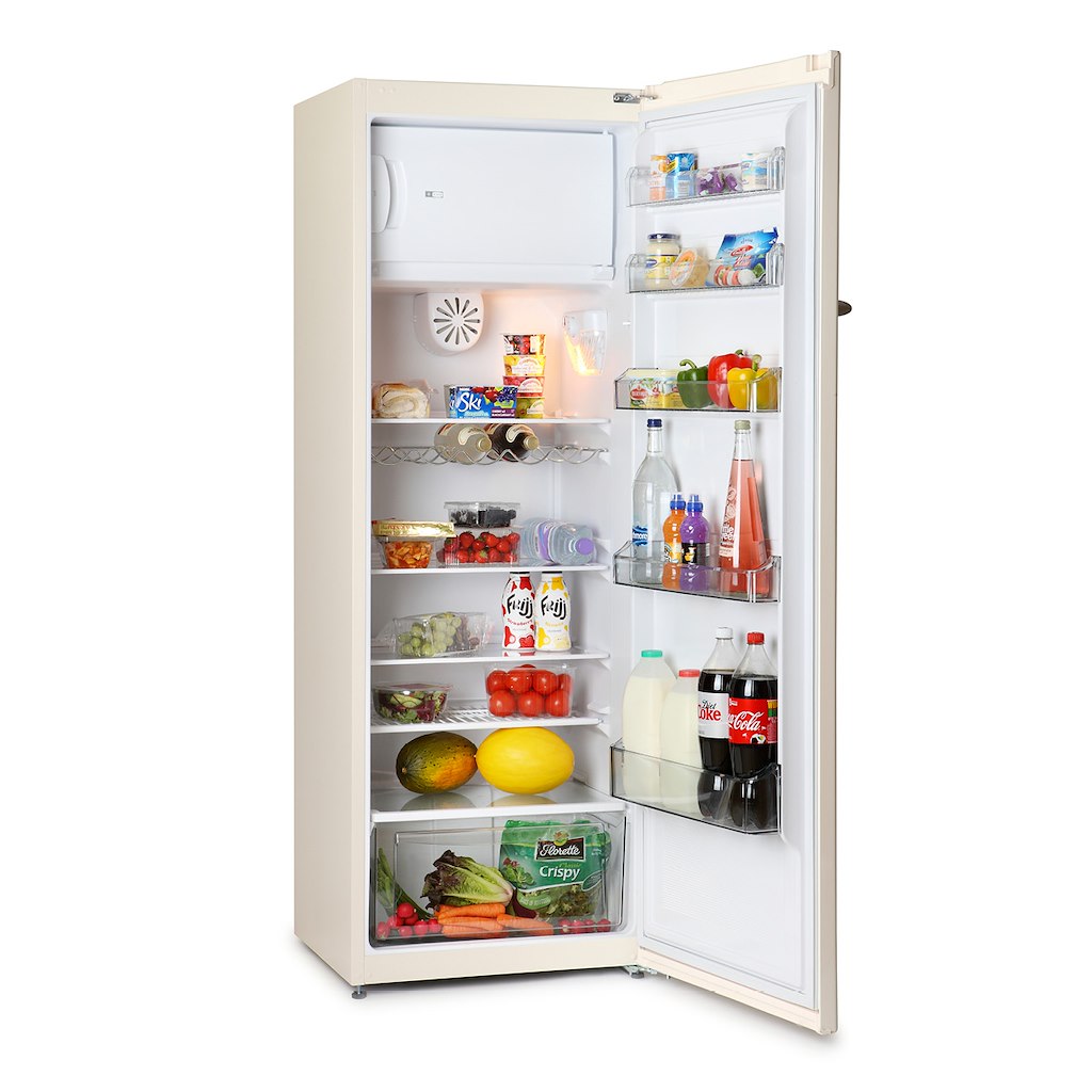 Montpellier MAB341C Retro Fridge with Ice Box in Cream