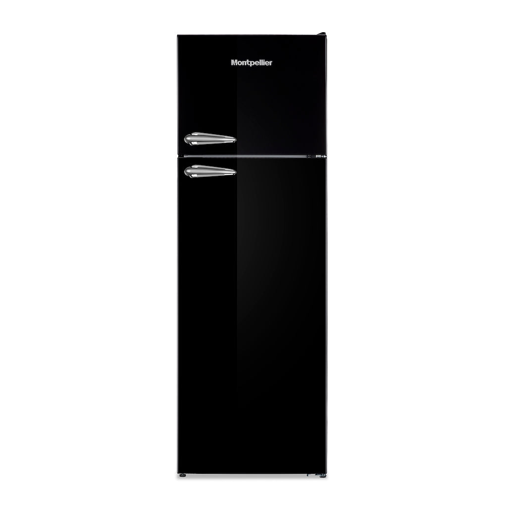 Montpellier MAB346K Retro Top Mount Fridge Freezer in Black