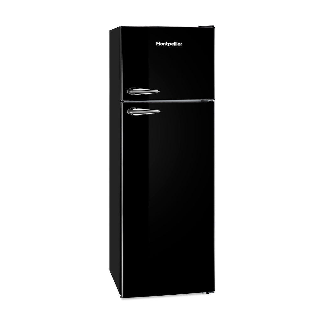 Montpellier MAB346K Retro Top Mount Fridge Freezer in Black