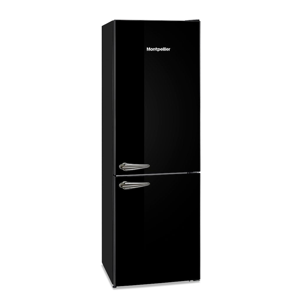 Montpellier MAB386K Retro No Frost Fridge Freezer in Black