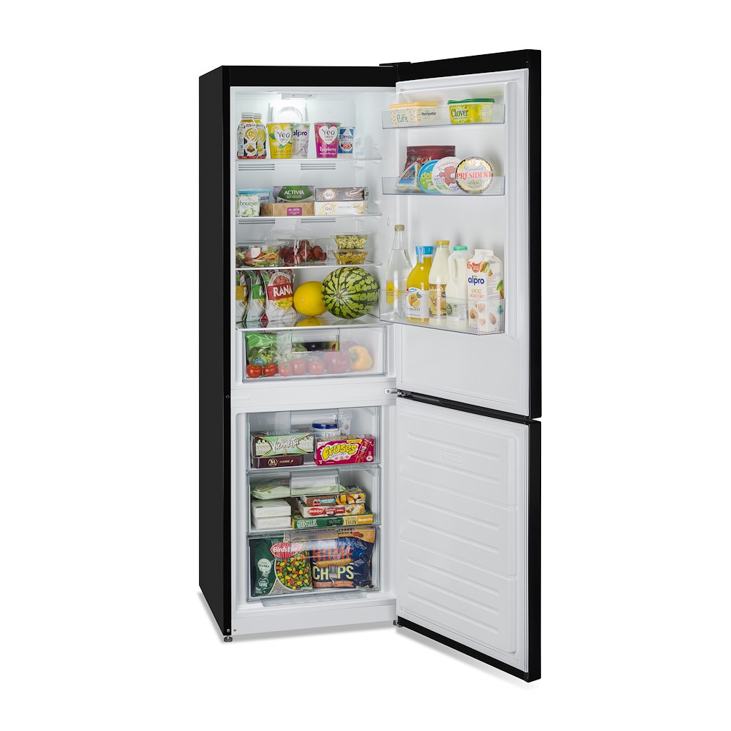 Montpellier MAB386K Retro No Frost Fridge Freezer in Black