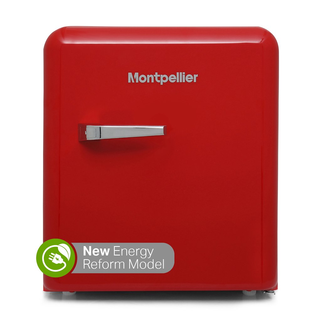 Montpellier MAB55R Table Top Retro Fridge in Red