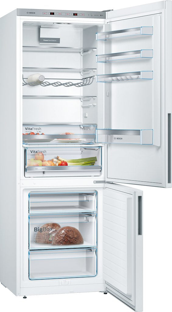 KGE49AWCAG, Free-standing fridge-freezer with freezer at bottom