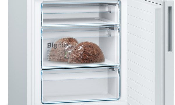 KGE49AWCAG, Free-standing fridge-freezer with freezer at bottom