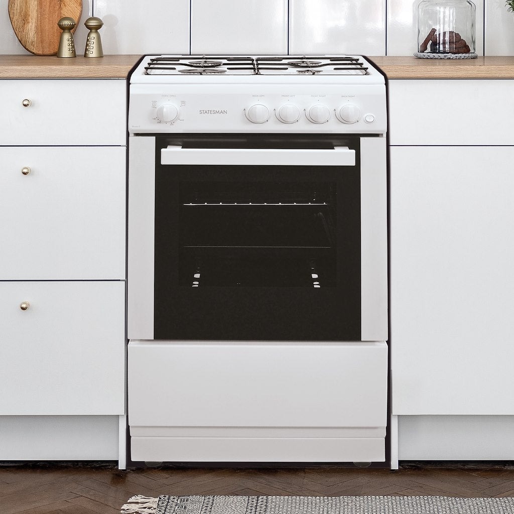 50cm Single Cavity Gas Cooker - White