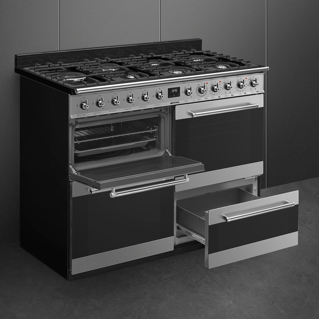freestanding cooker, 110cm, st steel, ECLIPSE GLASS