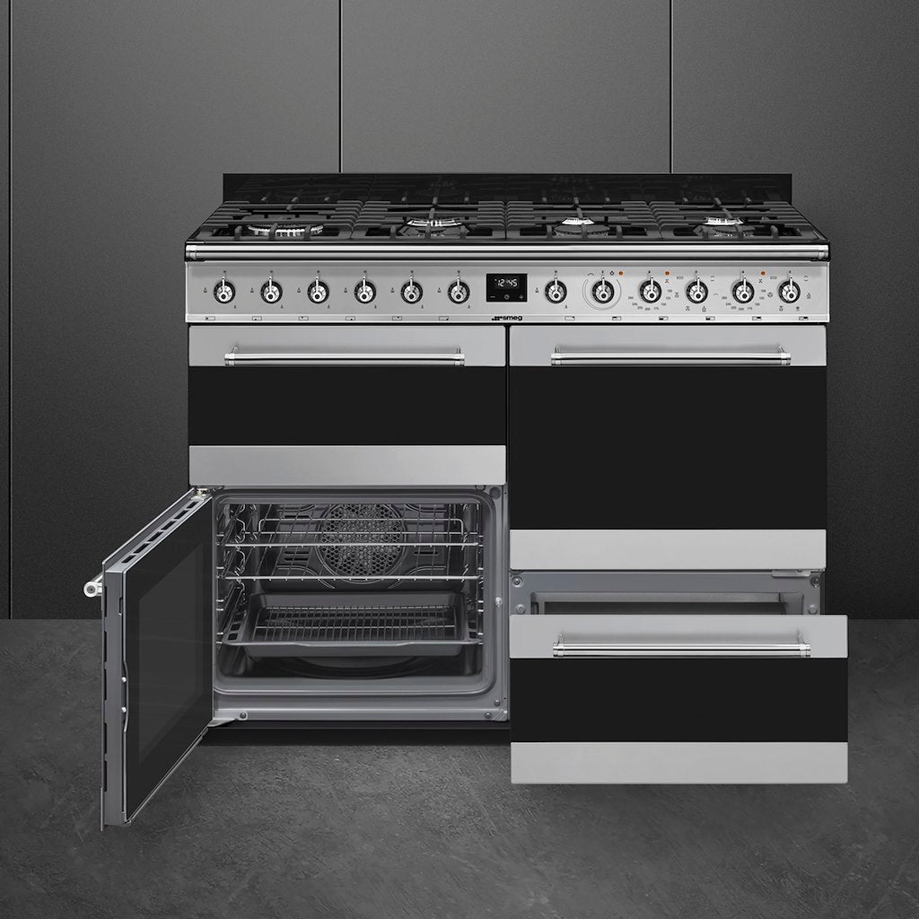 freestanding cooker, 110cm, st steel, ECLIPSE GLASS