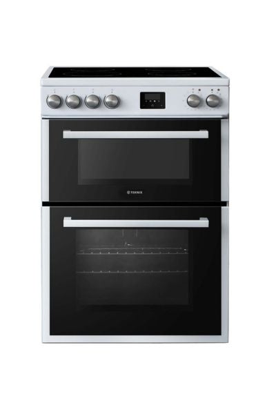 Teknix TKED64W, Ceramic Cooker, Double Oven, 60cm, White