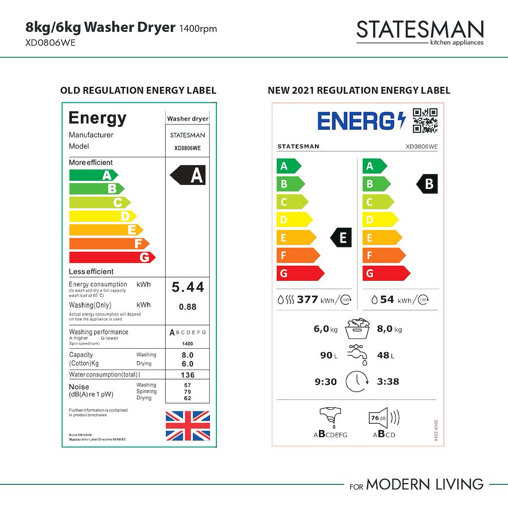 Statesman XD0806WE 8kg Wash / 6kg Dry Washer Dryer