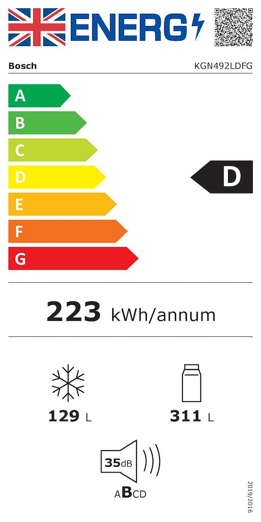 KGN492LDFG, Free-standing fridge-freezer with freezer at bottom