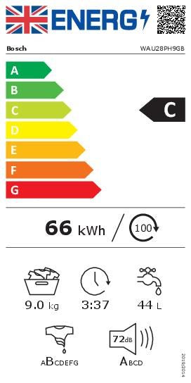 WAU28PH9GB, Washing machine, front loader