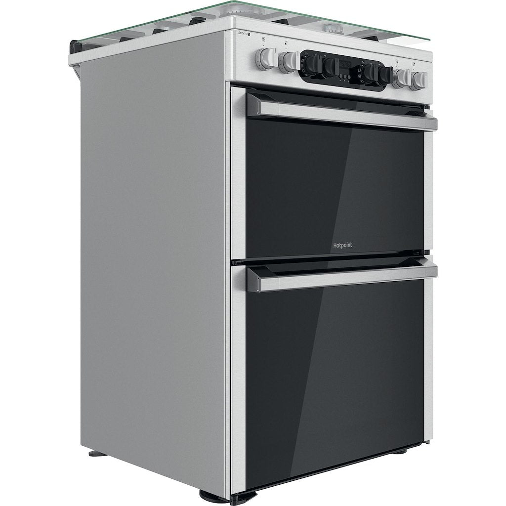 Dual Fuel Double Oven Cooker - Stainless Steel With Two Full Fan Ovens and Steam Function