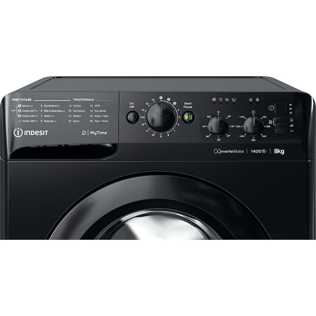 MTWC81495BKUK Indesit WASHING MACHINE 8KG - Black -